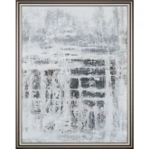 Web of Lines Abstract Canvas Painting in Greys