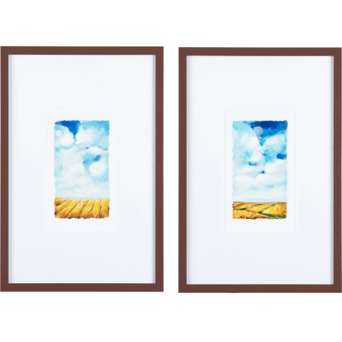Shining Days Landscape Wall Art in Blue, Yellow & White