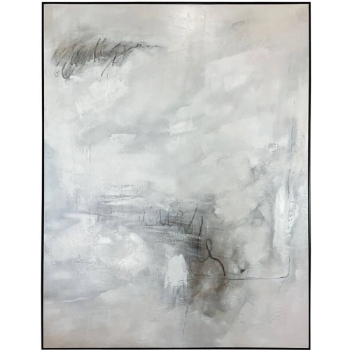 Tranquility Abstract Canvas Painting in Grey