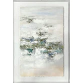 Adair 1 Abstract Wall Art in White & Gold Paper & Clear Acrylic Box