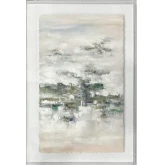 Adair 2 Abstract Wall Art in White & Gold Paper & Clear Acrylic Box