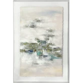 Adair 3 Abstract Wall Art in White & Gold Paper & Clear Acrylic Box