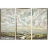 Cape Days Seascape Canvas Painting Wall Art in Multicolor (Set of 3)