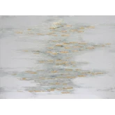 Gold Abstract Canvas Painting Wall Art in Gray, White & Gold