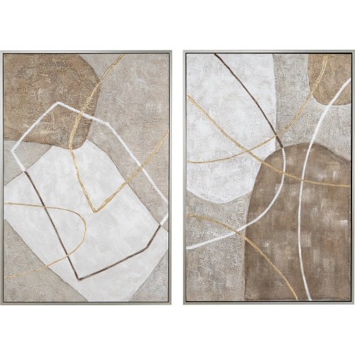 Marion Abstract Canvas Painting in Brown