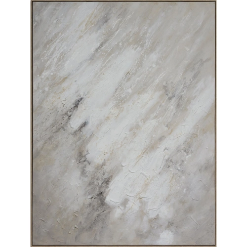 Anderson Abstract Canvas Painting Wall Art in Gray, Taupe, & White