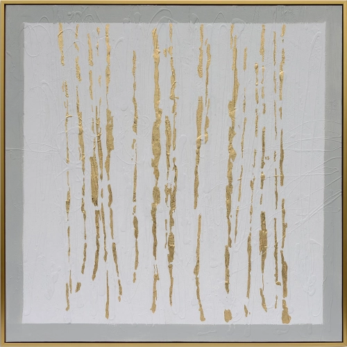 Wakefield Abstract Canvas Painting in Gold, White & Gray