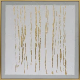 Wakefield Abstract Canvas Painting in Gold, White & Gray