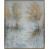 Darlington Landscape Canvas Painting Wall Art in Blue & Gold