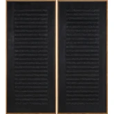 Barrow Abstract Canvas Wall Art in Black & Natural Wood