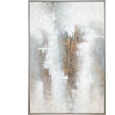 Swain Abstract Canvas Painting in Brown, Gray & White