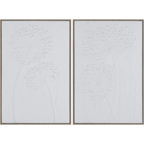 Lawrence Floral Canvas Painting in White