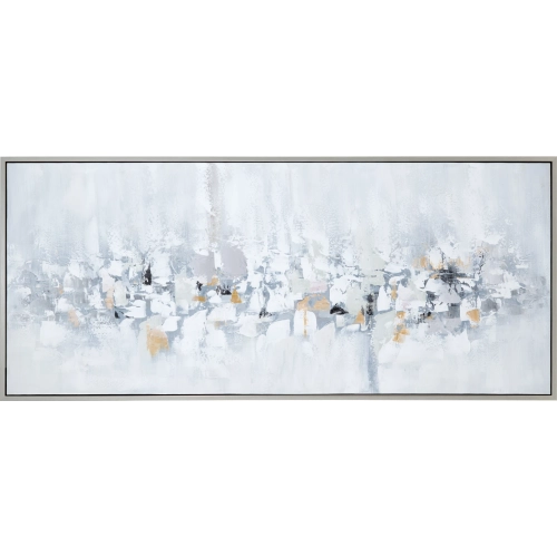 Sheridan Abstract Canvas Painting in Grey, White & Blue