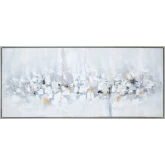Sheridan Abstract Canvas Painting in Grey, White & Blue