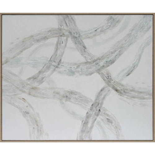 Caldwell Abstract Canvas Painting Wall Art in Gray, Brown & White