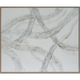 Caldwell Abstract Canvas Painting Wall Art in Gray, Brown & White