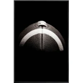 Spiral Football Black & White Photograph Wall Art in Tempered Glass