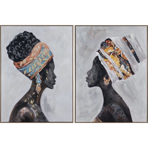 Nala Women Silhouette Canvas Painting in Multicolor