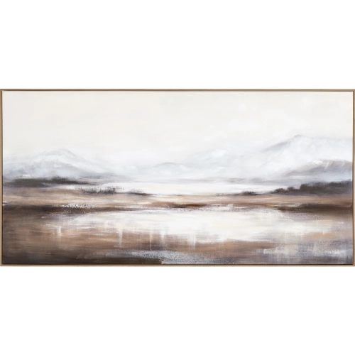 Albuquerque Mountain Landscape Canvas Painting Wall Art in Brown & Grey