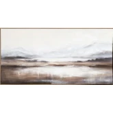 Albuquerque Mountain Landscape Canvas Painting Wall Art in Brown & Grey