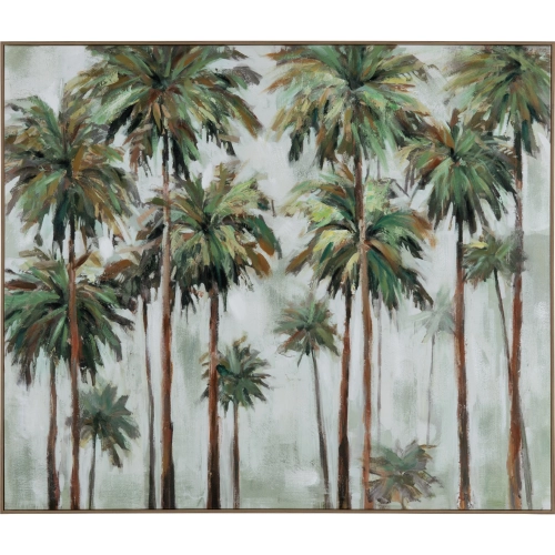 Fresno Palm Trees Canvas Painting Wall Art in Green