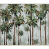Fresno Palm Trees Canvas Painting Wall Art in Green