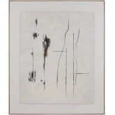 Saxton Abstract Canvas Painting in Dark Brown, Gray & Cream