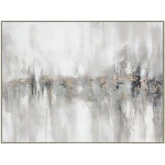 Saratoga Abstract Canvas Painting in Grey, White & Gold