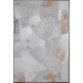 Sherman Abstract Canvas Painting in Cream, Taupe & Red