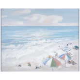 Siesta Key Ocean Beach Landscape Canvas Painting in Blue & Multicolor