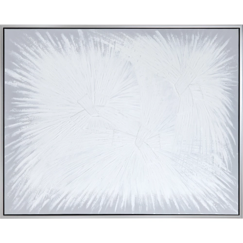 Twisted Abstract Canvas Painting in White & Gray