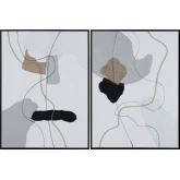 Kearney Abstract Canvas Painting in Black, Gray & Tan