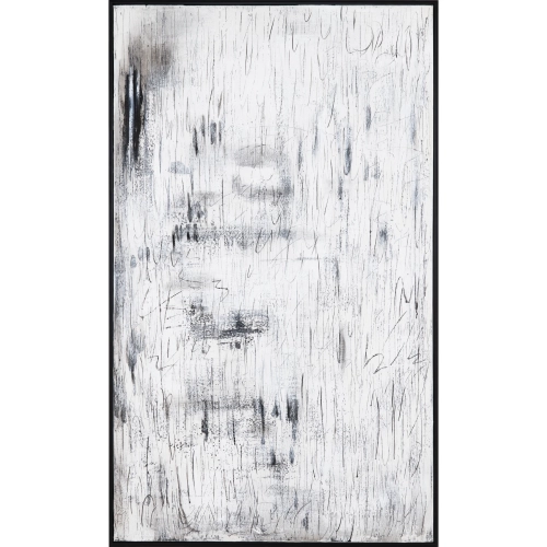 Newman Abstract Canvas Painting in Grey, Black & White