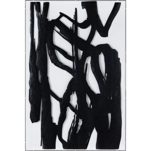 Neal 1 Wall Art in Black & White Mixed Media & Acrylic