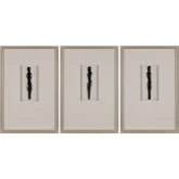Tres Silhouettes Wall Art in Black Free Form Resin & Taupe (Set of 3)
