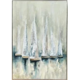 Stowe Sailboats Canvas Painting Wall Art in Blue & White