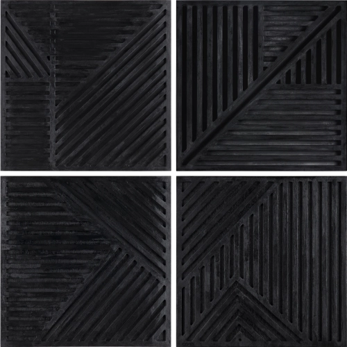 Graham 2 Wall Art in Black Wood (Set of 4)