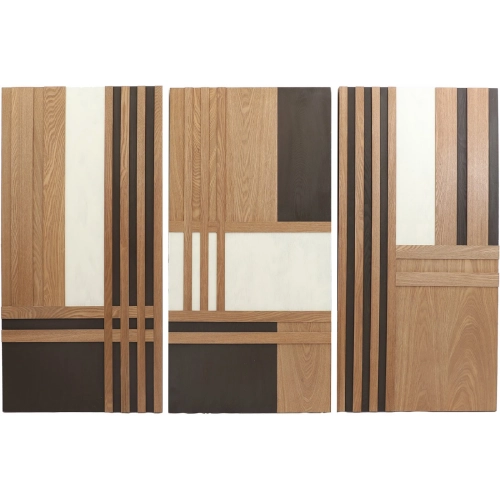 Bennet Wall Art in Light & Dark Wood Pieces