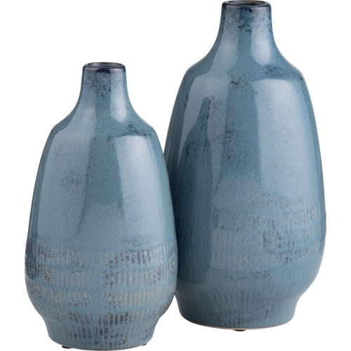 Arden Vases in Blue Green Ceramic (Set of 2)