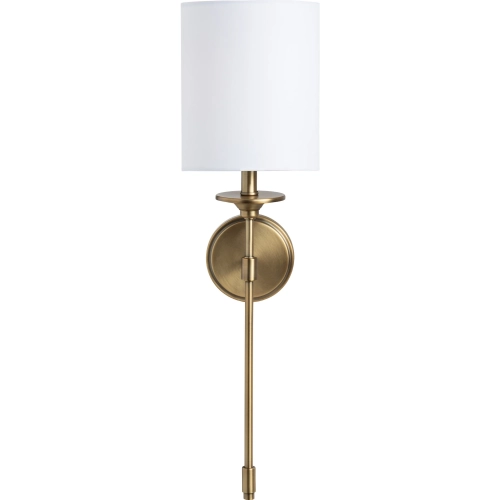 Olympia Wall Sconce in Gilded Gold & White Linen (Set of 2)