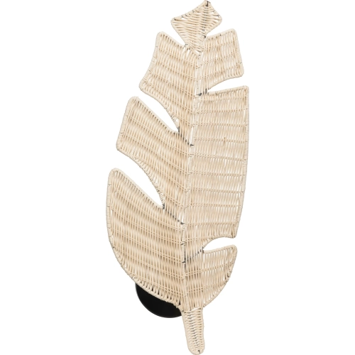 Yardley Wall Sconce in Cream Wicker Leaf & Metal
