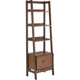 Landon Small Etagere Bookcase in Mahogany Finish