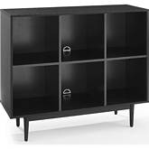 Liam 6 Cube Bookcase in Black Finish Wood