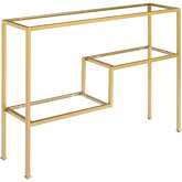 Sloane Console Table in Gold Steel & Tempered Glass