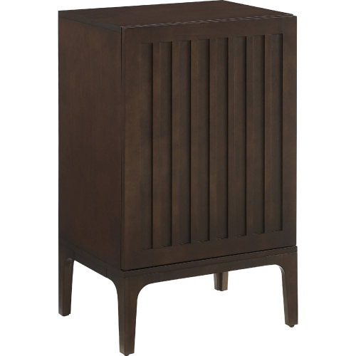 Asher Record Storage Stand Cabinet in Dark Brown Wood