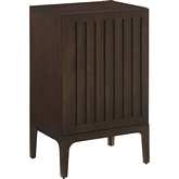 Asher Record Storage Stand Cabinet in Dark Brown Wood