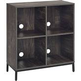 Jacobsen Record Storage Cube Bookcase in Brown Ash & Black