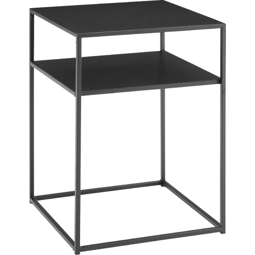 Braxton End Table in Matte Black Steel & Black Finish