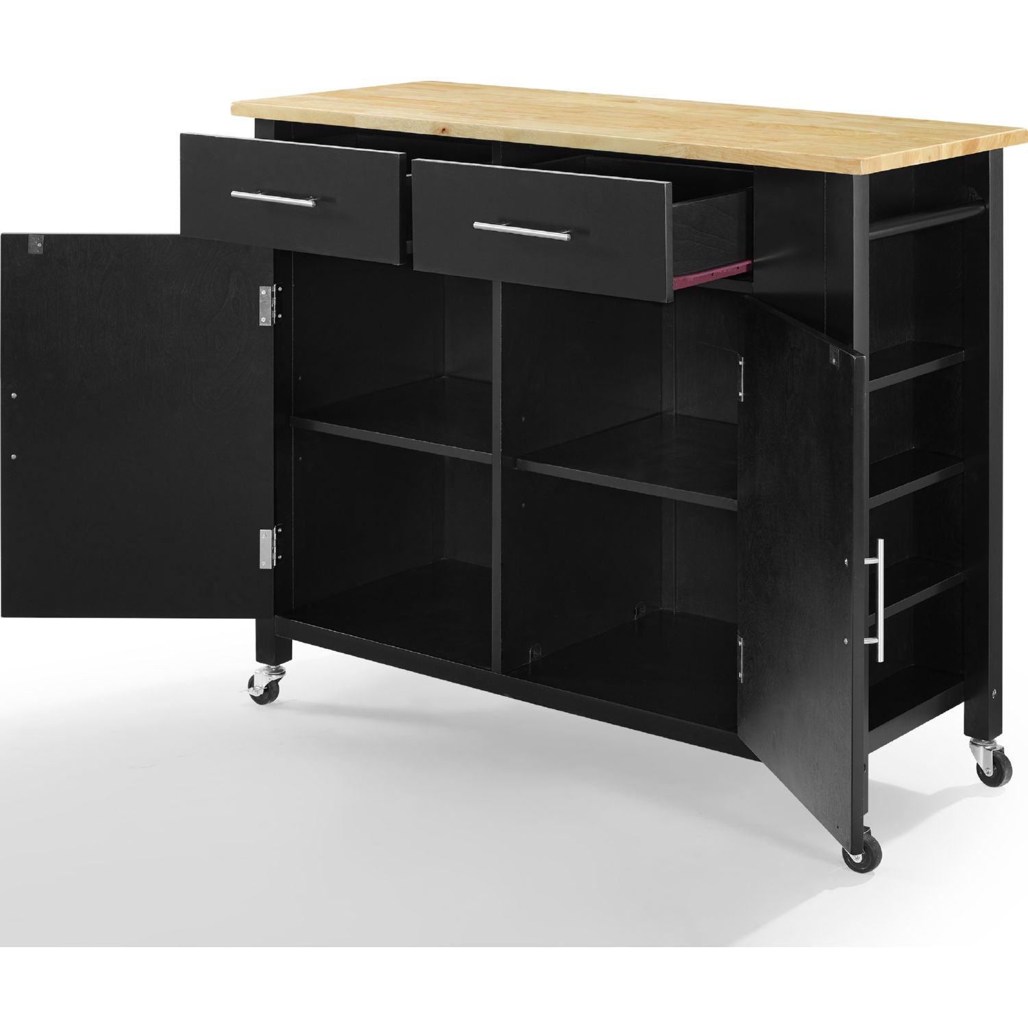 Savannah Wood Top Full-size Kitchen Island/Cart - Thumbnail 3