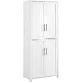 Savannah Tall Pantry Cabinet in White Finish